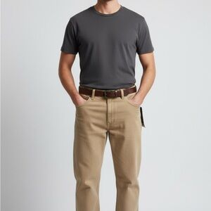 Lands' End Men's Straight Fit Tan Jeans